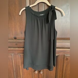 Black Sleevless Shoulder Bow Tie Blouse, Women’s Size Small, NWOT